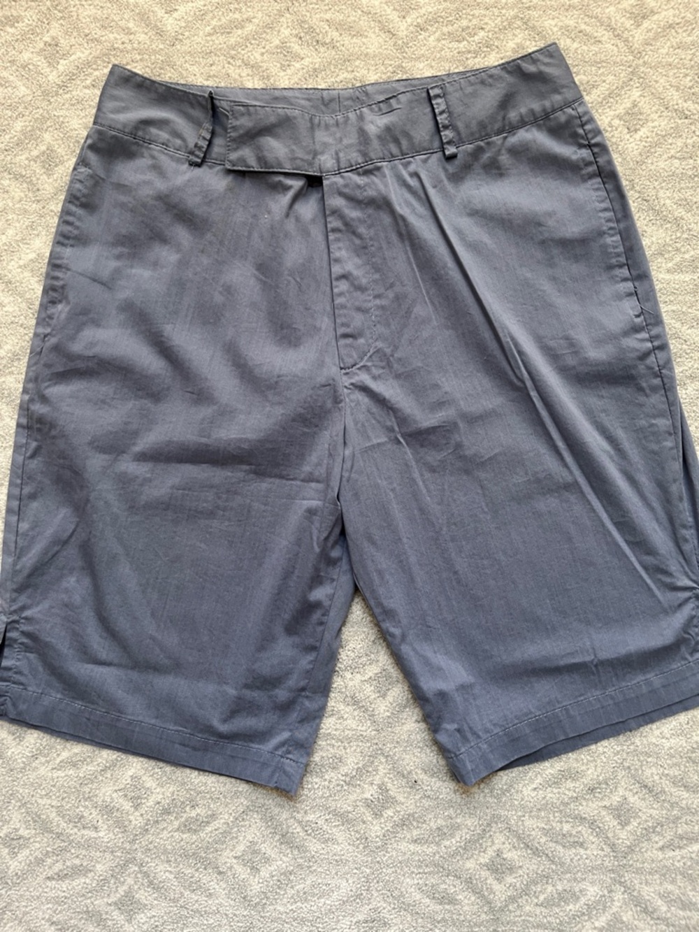 Women's Flat Front Shorts in Slate Blue